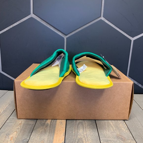 ~New W/O Box! Mens Oregon Ducks Sports College Slippers Green Yellow Multi Sizes - Picture 4 of 5